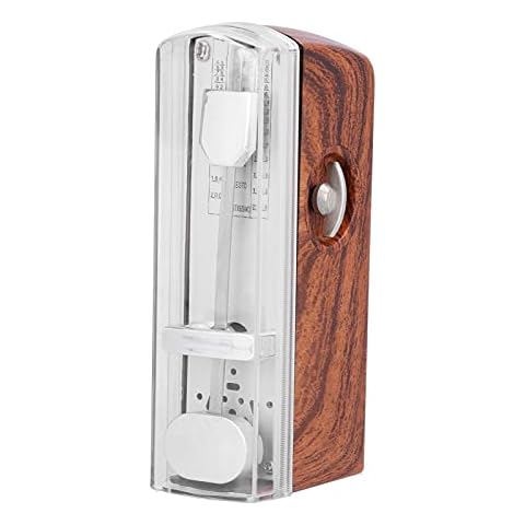 Mini Mechanical Metronome, Universal Metronome with Simple Five Pointed Star Amplifier Hole Design, Adjustable Metronome Speed 60 to 208 Beats for Piano Ukeulele Guitar Violin(Wood color) Cover
