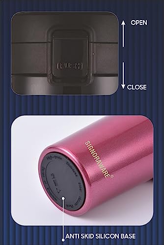Image of Signoraware Hot Pour Coffeemate Insulated Mug, Vacuum Insulated Travel Coffee Mug with Lid, 8 Hours Hot and 14 Hours Cold, 300 ml, Set of 1, Black