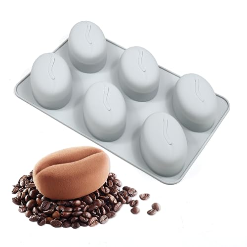 Silicone Molds Baking for Mousse Cake, 3D Baking Molds Dessert Mould for Chocolate Pastry Jelly Cheesecake, Coffee Bean Shape