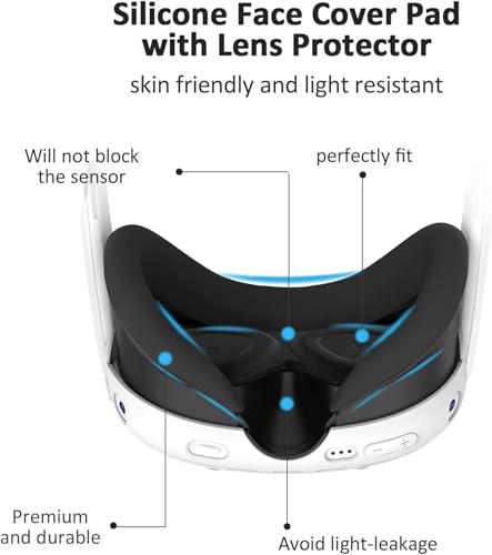 MOTIM 5 in 1 Protective Cover for VR Accessories Bundle, Silicone Cover Set Compatible with Oculus/Meta Quest 3 Accessories
