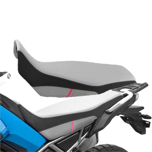 Cojín de asiento para CFMOTO 450MT 2023 2024 funda de una pieza gris y roja para piloto y pasajero