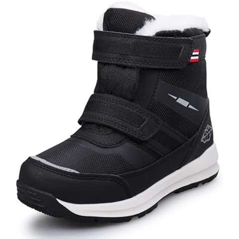 UOVO Boys Waterproof Winter Boots with Fleece Lining Cover