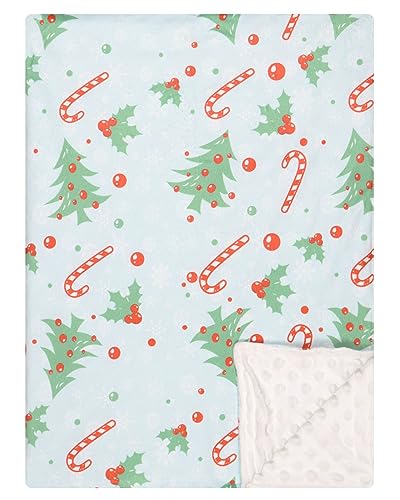Image of Giggle Angel Baby Plush Minky Blanket Double Layer with Dotted Backing for Baby Girl or Baby Boy (Christmas 4)