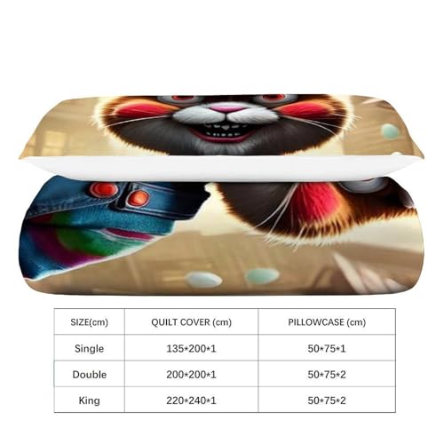 Housse de couette microfibre imprimé 3D animaux land pour lit single - 4