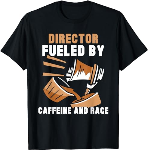 MICKAATE - MICKAATE Director Fueled by Caffeine and Rage Directing Directors T-Shirt-Graphic T Shirts Halloween Tshirts Women-Teacher Gifts for Men Black