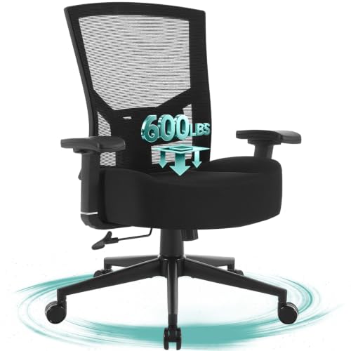 Big and Tall Office Chair 600lbs with S-Shaped