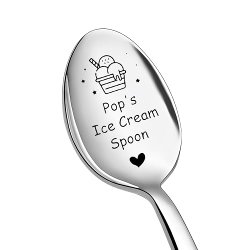 Funny Grandad Fathers Day Gift for Grandpa Pop Birthday Gifts for Grandad Ice Cream Spoon Gift for Papa Grandpa Retirement Gifts for Granddad Grandpas Ice Cream Lover Presents for Papa Pop Spoon