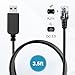 Radar Detector Cable, USB to RJ11 Plug,Replacement Radar Detectors Power Cable for Escort MAX 360 Unide R1 R3 R4 DFR8 DFR9 Passport 9500i Radenso XP Beltronics STI Radar Detector(RJ11-6.56ft)