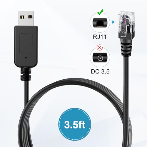 Cable USB a RJ11 macho de 3m para detector de radar Escort MAX 360 4