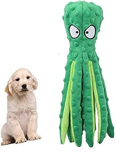 Dog Squeaky Toys Octopus - No Stuffing Crinkle Plush Dog Toys for Puppy Teething, Durable Interactive Dog Chew Toys for Small to Medium Dogs Training and Reduce Boredom