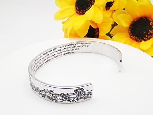Dczosily Inspirational Bracelet Cuff Bracelets For Women Stainless Steel Jewelry Bracelets Motivational Bangles Personalized Gifts For Best Friend (10Mm-Never Forget How Much I Love You.) #TOP3