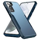 Asuwish Phone Case for Samsung Galaxy S21 FE Gaxaly S 21 FE 5G with Screen Protector Cover and Slim Thin Hybrid Full Body Protective Cell Accessories Glaxay S21FE5G UW S21FE 21S G5 Women Men Blue