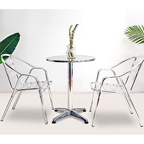 Supfine - Gartenstühle, Set mit 4 Stück und Tisch, 5 Stück, Gartentischstühle, Aluminium (1 runder Tisch + 4 Stühle)