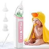Nasal Aspirator for Baby Nose Sucker - Electric Nose Suction for Newborn, Kids Booger Sucker, Infant Snot Nasal Sucker, Nose Cleaner Essentials for Toddler, 3 Silicone Tip, Adjustable Music, Light