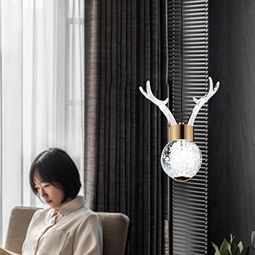 Plafond suspension éclairage or à hauteur réglable avec globe cristal - 2
