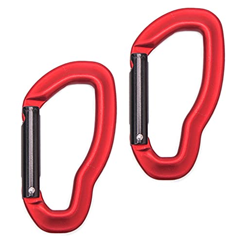 BESPORTBLE Carabeaner 2Pcs Anel De Alumínio D Forma Mosquetão Chaveiro Gancho Vermelho