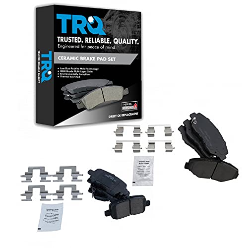 TRQ Front & Rear Brake Pads Ceramic Compatible with 2003-2008 Honda Pilot