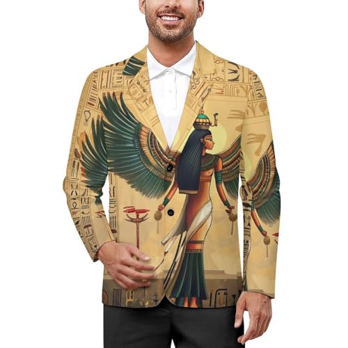Egypt Old Egyptian Wings Tribal Men's Suits Business Formal Suit Dress Print Jackets Casual Wedding Party Coat