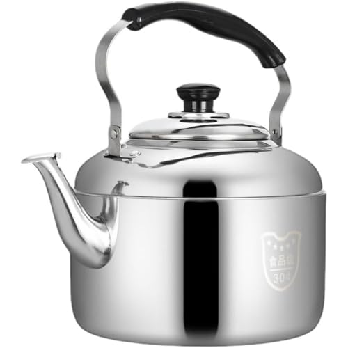 REENEW やかん 304ステンレス鋼のティーケト 4L/5L/6L/7L/8L/10L/12L 笛ふきケットル お洒落 笛吹タイプ 大容量 お湯 沸かす 広口 ガス火IHオール熱源対応 ティーケトルストーブトップ (7L)