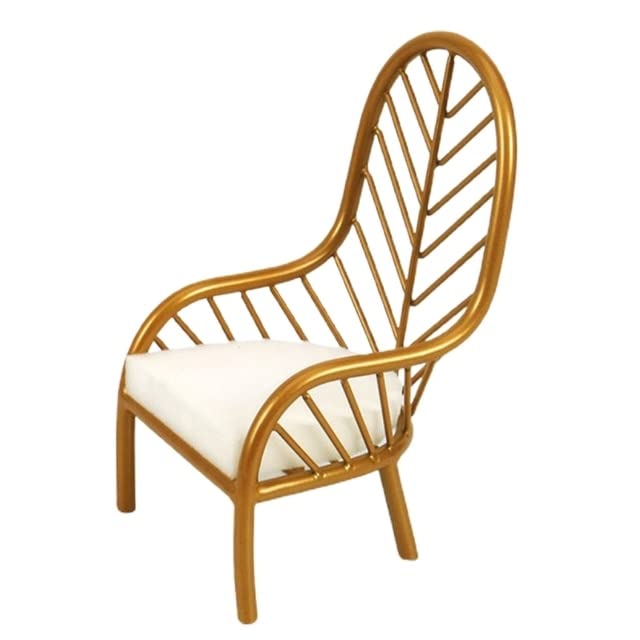 Eledoll 1:6 Dollhouse Furniture Decorative Gold Metal Chair Heavyweight for 12" Fashion Doll 1/6 Scale