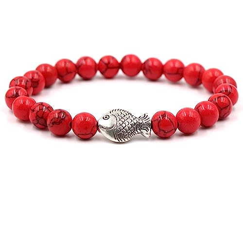 Bracelets en pierre naturelle perle 8 mm élastique 19 cm pour homme et femme - 4