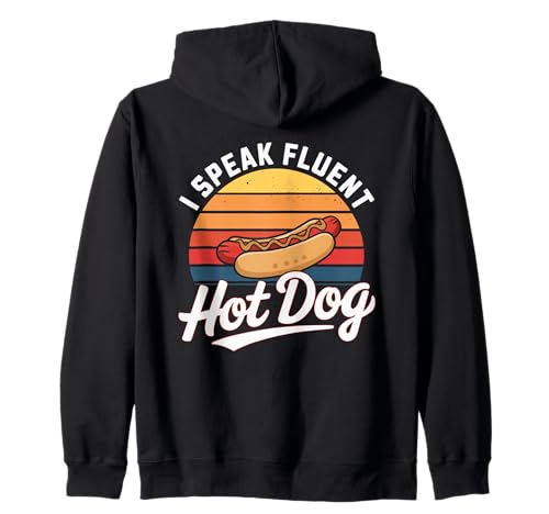 Hablo fluido Hot Dog Retro Fast Food Lover Hot Dog Day Sudadera con Capucha