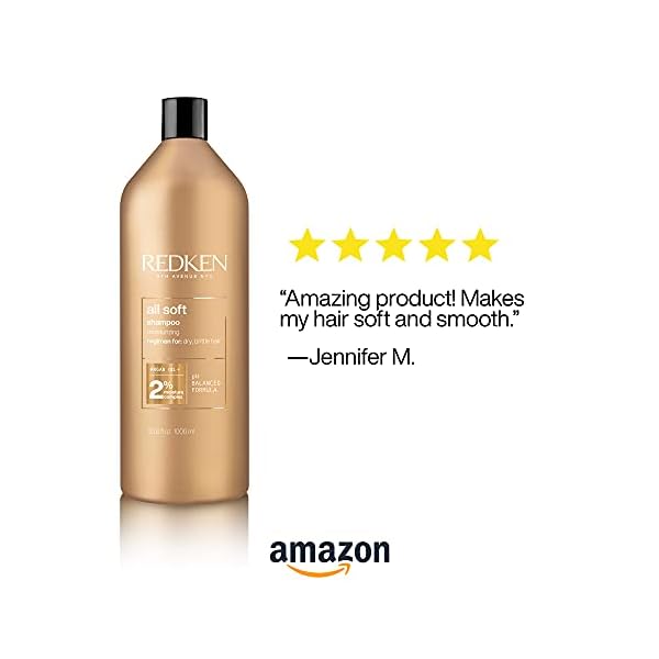 Redken All Soft Argan Oil Shampoo | For Dry / Brittle Hair | Provides Intense Softness and Shine | Travel Size | 33.8 Fl Oz