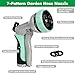 RESTMO Garden Hose Nozzle, Heavy Duty Metal Water Hose Nozzle with 7 Adjustable Spray Patterns, High Pressure Hand Sprayer with Flow Control, Best for Watering Plant & Lawn, Washing Car & Pet, Cyan