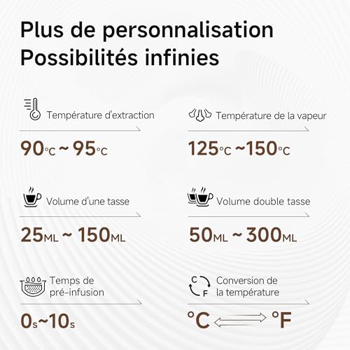 HIBREW Machine à expresso programmable, H10B, en acier inoxydable brossé, température et volume de tasse réglables, nettoyeur vapeur pour mousseur à lait – Image 3