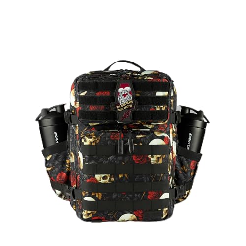 WOLFpak 25L Athletic Gym Backpack (Until Forever) Durable 1000D Waterproof Oxford Material w/MOLLE Webbing Laptop Pocket & Dual Cup Holders Durable Fitness/Travel/Military Daypack