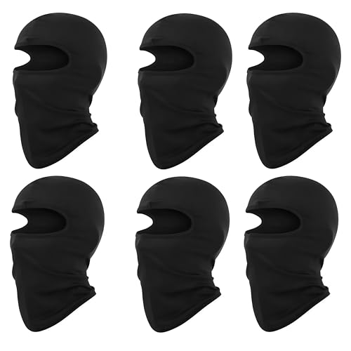 Xanthelle pasamontañas, 6 Piezas máscara de Moto para Verano e Invierno, máscara de esquí Negra