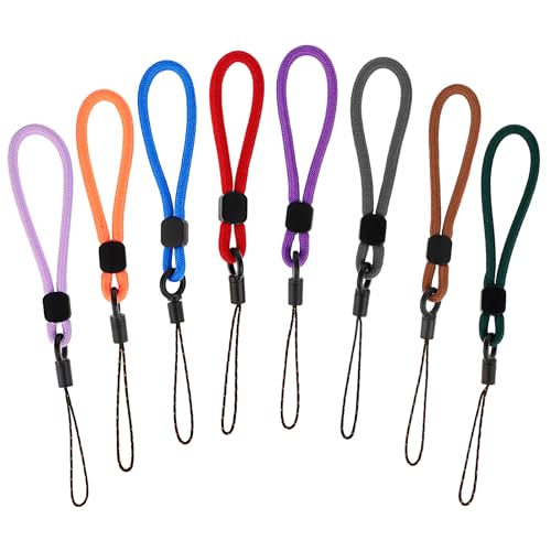 8 Stück Handschlaufe Kurz Buntes Nylon Lanyard Stringphone für USB-Sticks Schlüssel Telefone Schlüsselanhänger Ausweise Namensschilder