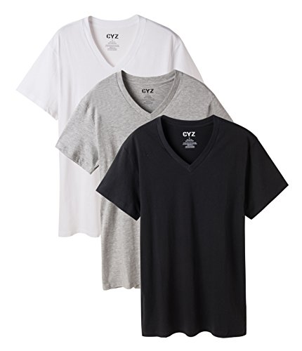 CYZ Men's T-Shirt Undershirt Pack of 3 100% Cotton