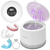 Advanced Ultrasonic Retainer Cleaner Machine for Dentures, Mouth Guards, Braces, Toothbrush Heads, Jewelry, 45kHz Triple-Phase Purification System, 4 Modes for Multiple Dental Appliances