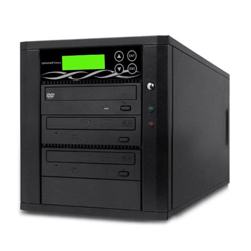 Spartan Edge 1 to 2 Target Multiple DVD/CD Disc Copy Tower Duplicator with 24x Writer Burners (Standalone Video & Audio Back-Up Duplication System) D02-SSP