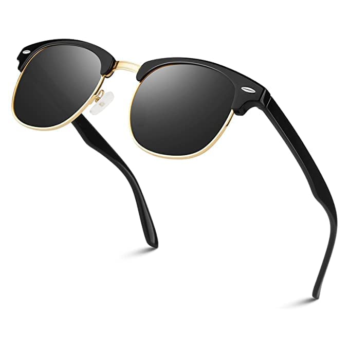 zadinga Club Master Sunglasses for Men, Black, Polarized with UV Protection and Anti-Glare, 51mm Lens, Oval, Plastic Frame-picture-17