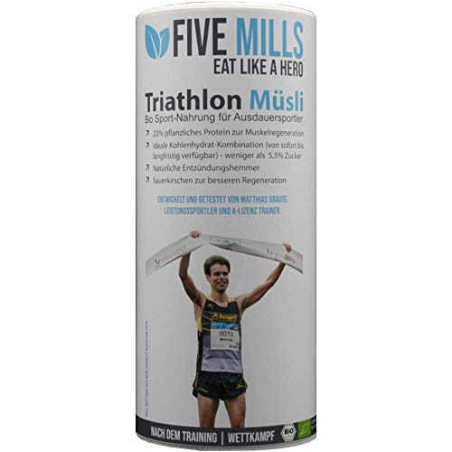 Five Mills Bio Triathlon Müsli 'Nach-dem-Training' 1 x 580g. Der perfekte Energielieferant nach Deinem Ausdauertraining oder Wettkampf