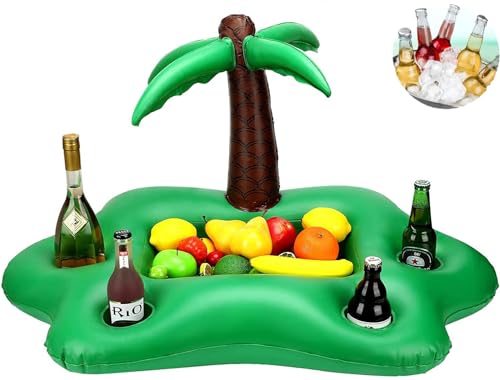 Aufblasbare Palme getränkekühler,Aufblasbar Palme Pool Getränkehalter - Tragbar Und Leicht Schwimmende Getränkehalter Für Pool Aufblasbare Bar Klein Für Getränk/Salat/Obst/Eiswürfel Partyzubehör