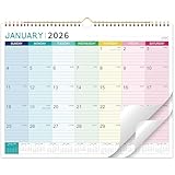 2026 Calendar - 2026 Wall Calendar, January 2026 - December 2026, 12 Monthly Calendar with Thick Paper, 15" x 11.5", Hanging Hook - Colorful Lump