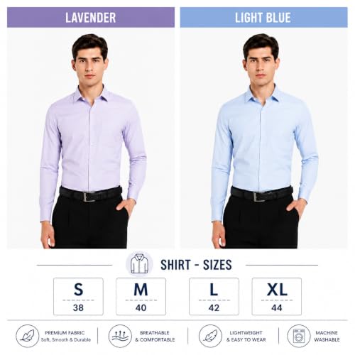 Image of Men's Solid Formal Shirt | Premium Cotton Rich Full Sleeves Shirt | Comfort Fit Office Wear Shirt with Single Chest Pocket | Stylish Casual & Formal Shirt for Men