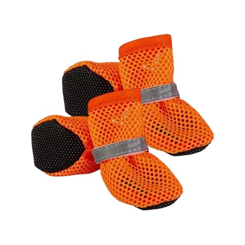Dog Booties - Protects Paws From Moisture Dirt & Harm During Adventures | Anti-Slip Small Dog Booties Breathable Mesh Paw Shoes 
