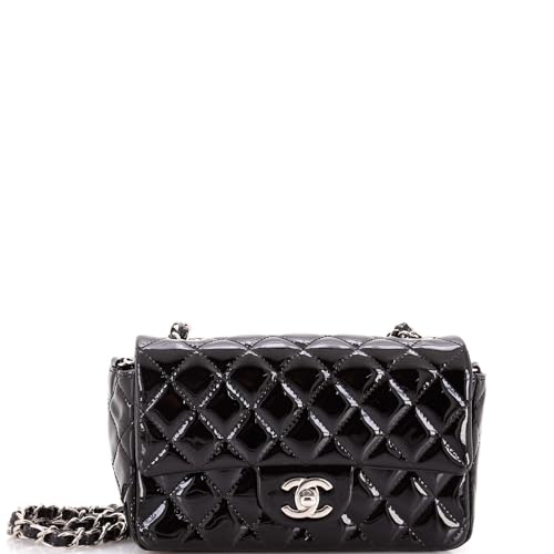 Chanel, Pre-Loved Classic Single Flap Bag Quilted Patent Mini, Black