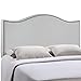 Modway Curl Full Nailhead Upholstered Linen Headboard in Sky Gray