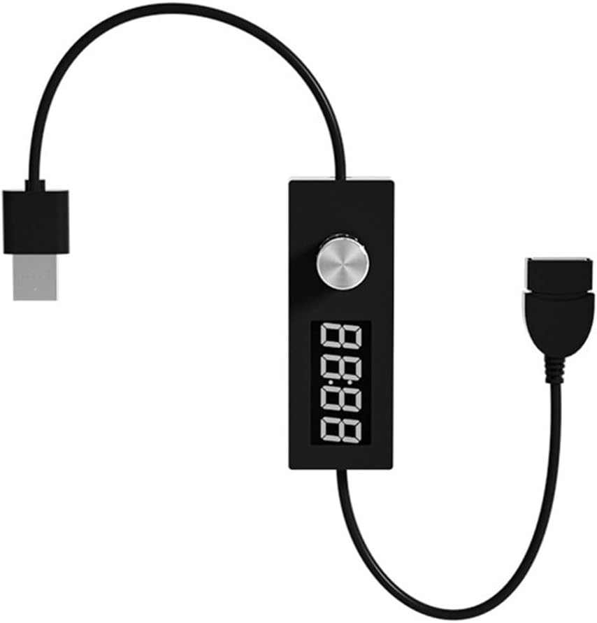 Digital USB Countdown Timer Switch Cable, 24-Hour Cycle Power Control with Auto Off, Adjustable Timer for Fish Tank, Home and Office Automation, Black