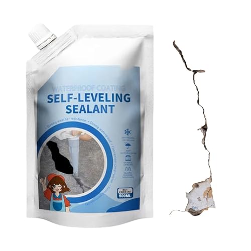 Qkbuza Sellante Autonivelante | Sellante Resistente a la Intemperie de 400 ml para Aceras | Adhesivo para Pavimentos de Cemento y Nivelación de Ladrillos | Masilla para Juntas de Madera, Baldosas y