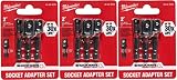 Milwaukee 48-32-5033 Power Drill Bit Extensions Shockwave Socket Adapter Set, 1/4", 3 Pack