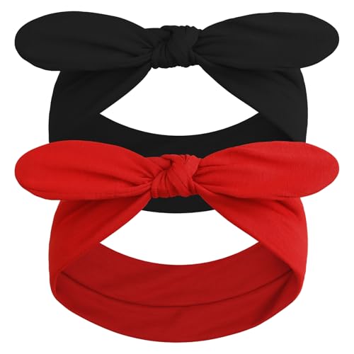AIBFRID 2 Packs Bow Headbands for Women Girls, Cute Bunny Ears Head Bands for Women&rsquo;s Hair Non...