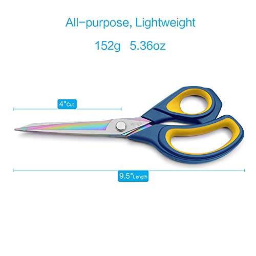 image for LIVINGO 9.5” Premium Fabric Scissors, Heavy Duty All-Purpose Titaniu