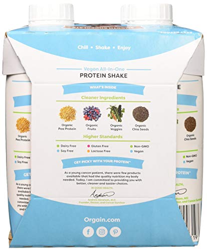 Image of ORGAIN Organic Vegan Complete Nutritional Shake Chocolate, 11 Fl Oz (Pack of 12)