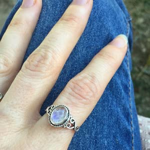 Avicrafts Rainbow Moonstone Ring 925 Sterling Silver Statement Ring For Women Handmade Rings Gemstone Christmas Promise Ring Size Us 5 Gift For Her thumb #5